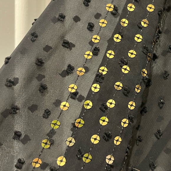 Altuzarra x Target sz XL Dress  Midi Black Sequin Boho Sheer Boho Peasant - Picture 4 of 11